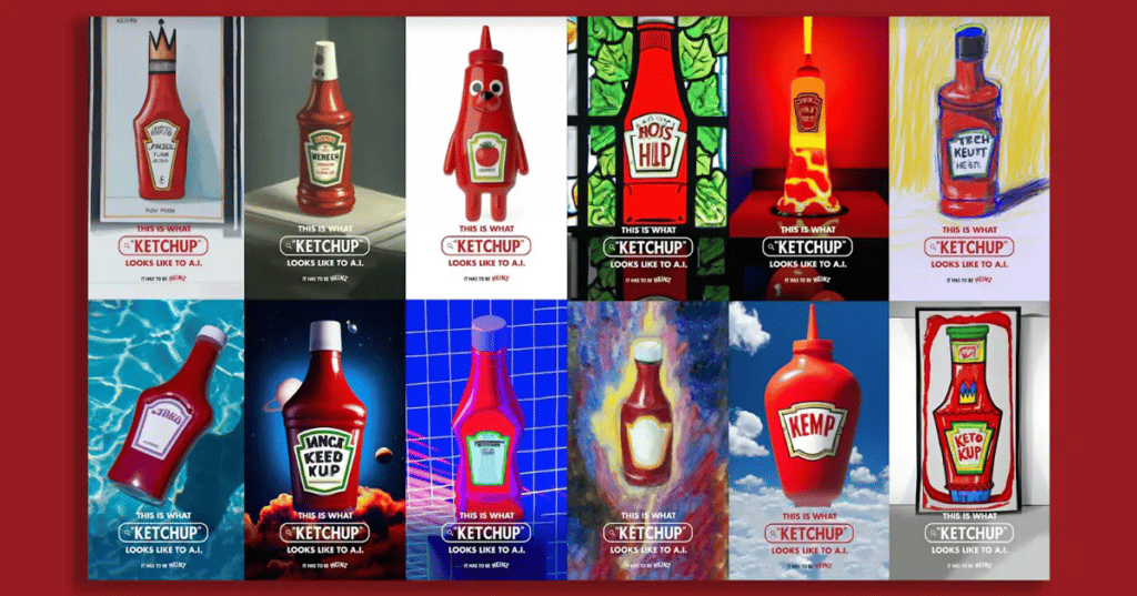 DALL-E 2 Heinz bottles